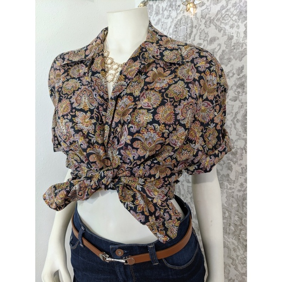 Vintage Valentino Paisley Button-Down Relaxed Fit Shirt - Picture 3 of 7